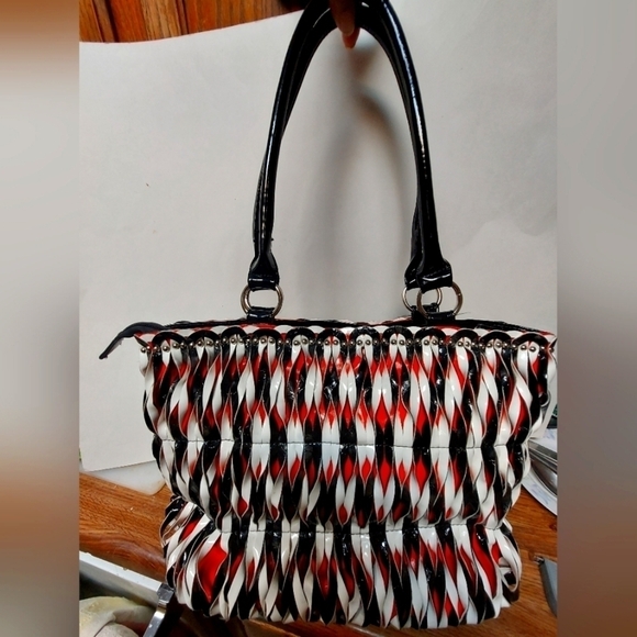 Vintage* 90s Synthetic Multi-coloured Shoulder Bag - Picture 1 of 15